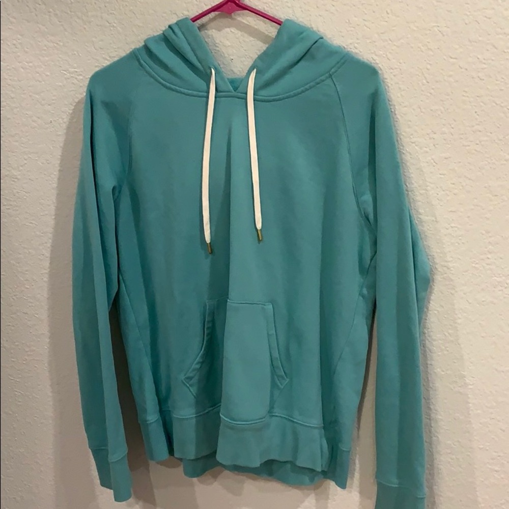 bright blue hoodie